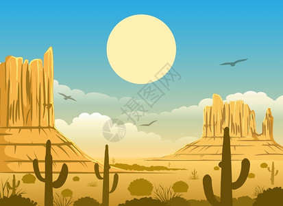墨西哥沙漠日落背景图片