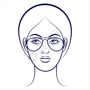 女面戴眼镜在灰色背景上画女面戴眼镜的平衡点矢量插图图片