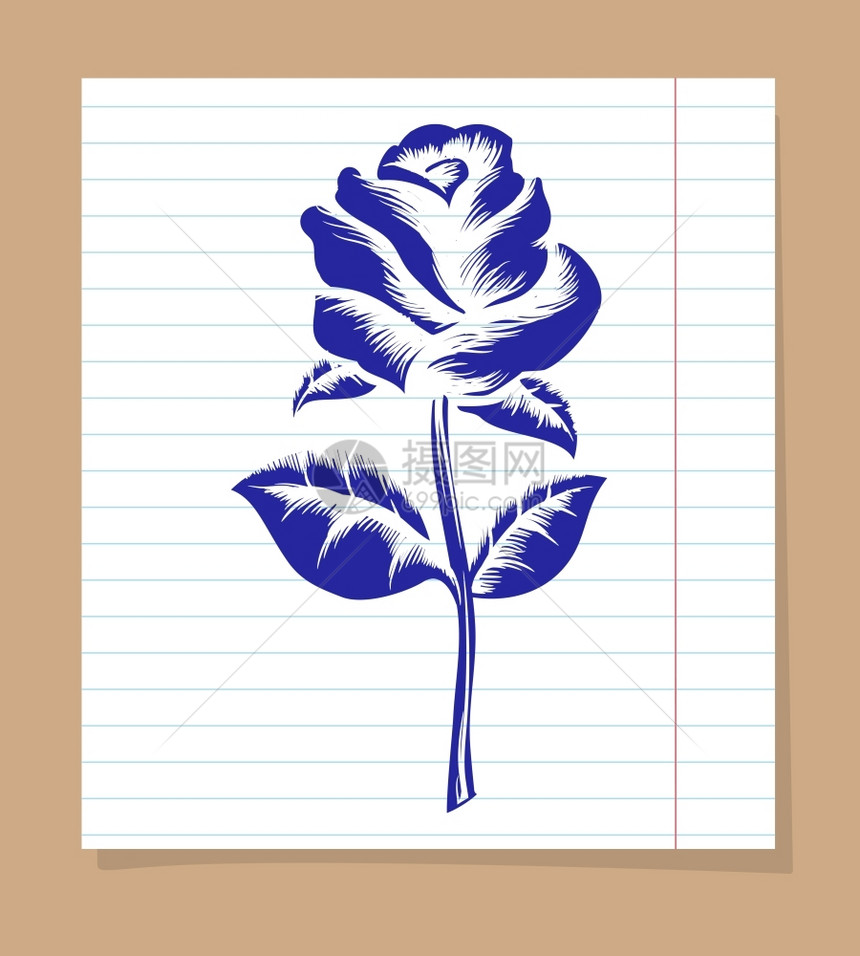 笔记本上的的玫瑰图片