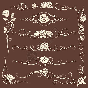 圣诞玫瑰带有玫瑰的旧式装饰品带有深色背景的玫瑰旧式装饰品矢量插图插画