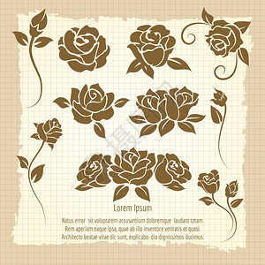复古风玫瑰花海报设计图片