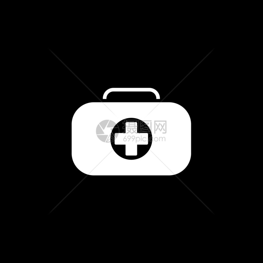 急救箱符号和医疗服务图标平面设计孤立图片