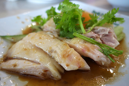 新加坡鸡米亚洲风格海南鸡米，荤素搭配图片