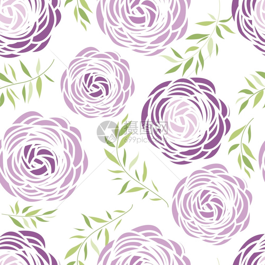 紫色花朵矢量元素背景图片