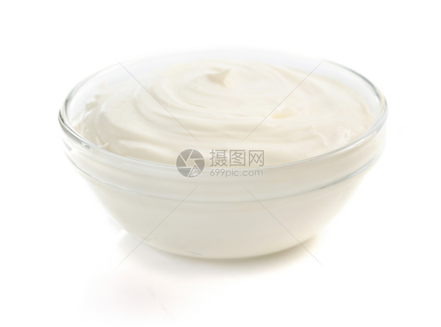 白的酸奶油本图片