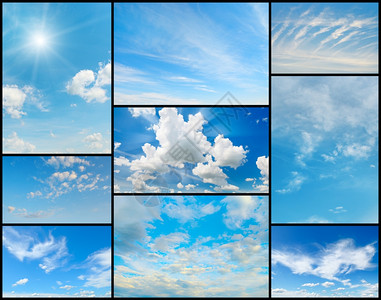 蓝色天空中云层的美丽收藏设计的要素图片