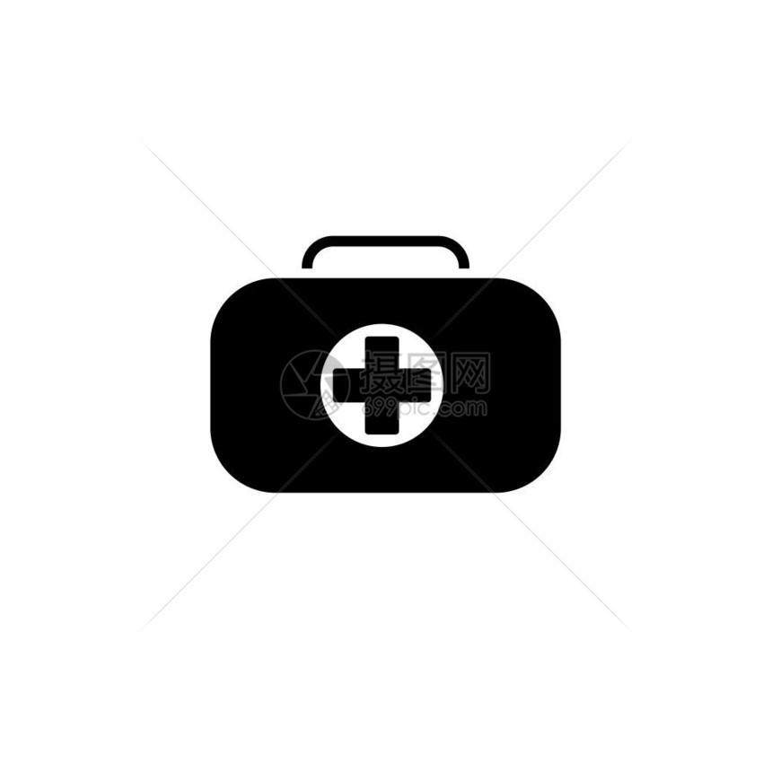 急救箱符号和医疗服务图标平面设计孤立图片