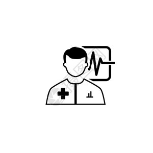 医疗顾问医生咨询和疗服务图标平板设计孤立插画