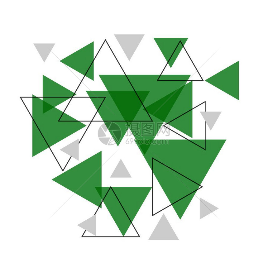 摘要绿色三角横幅背景库存矢量图片