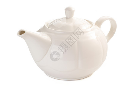 白色背景上孤立的茶壶图片