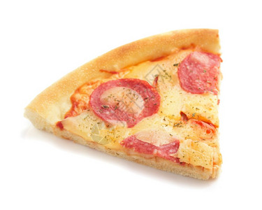 白背景孤立的辣椒尼披萨高清图片