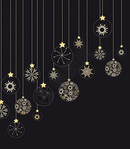 圣诞节背景由雪花矢量插图制作的圣诞装饰品图片
