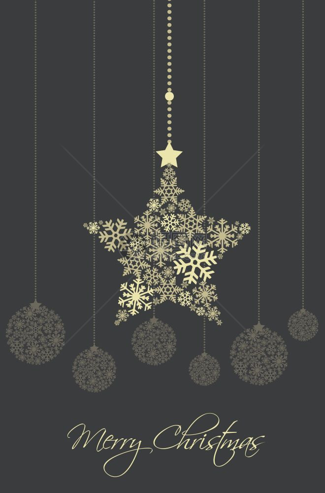 圣诞节背景由雪花矢量插图制作的圣诞装饰品图片