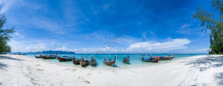 兰达海滩泰国KohPodaKrabi热带岛屿全景背景