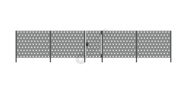 金属栅栏金属穿孔栅栏门是平式的插画