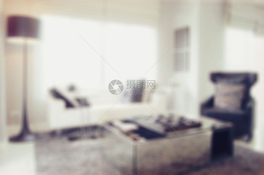 现代卧室内的模糊抽象背景图片