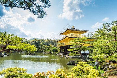 日本京都金宫寺殿建筑高清图片
