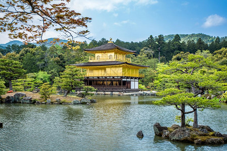 阿什卡加日本京都金宫寺殿建筑背景