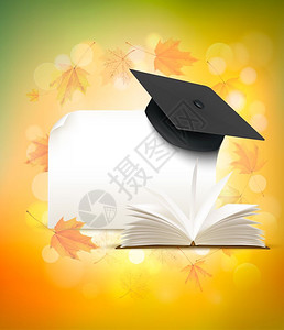 秋天背景的毕业证图片