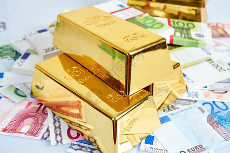 黄金和欧元货币图片