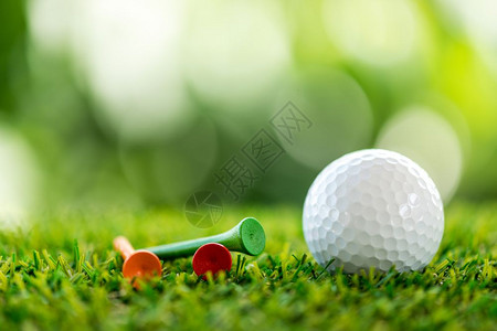 草地上的高尔夫球和木板图片