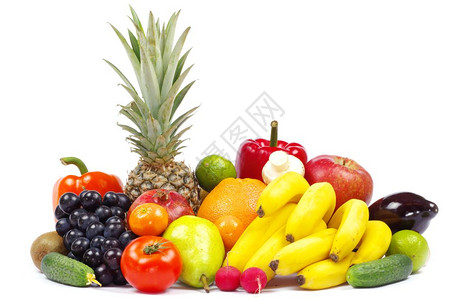 白的蔬菜和水果图片