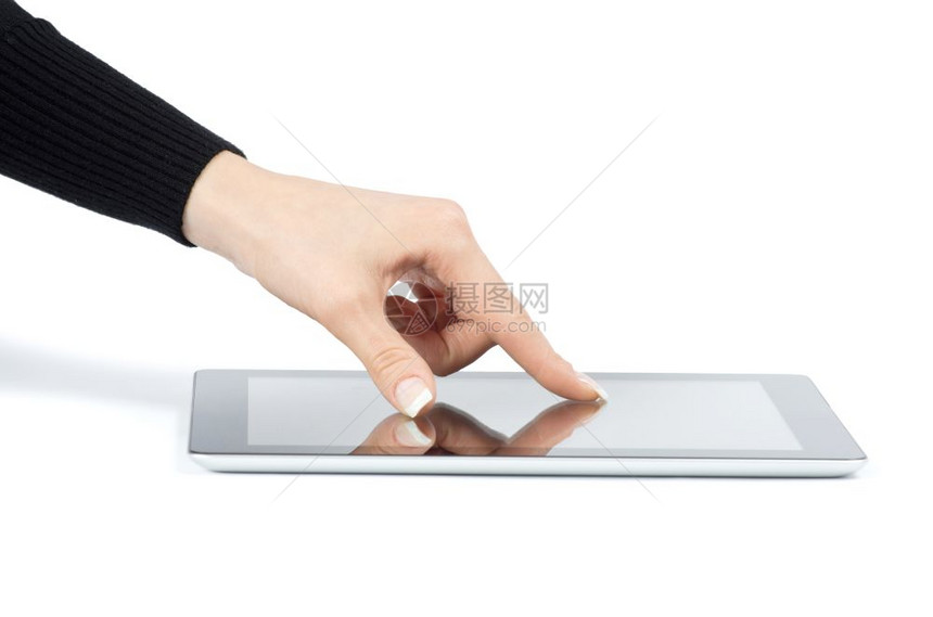 手握平板电脑图片