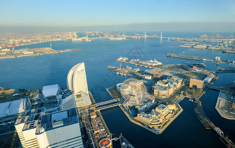 MinatoMirai海滨区横市风景空中观察图片