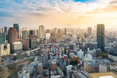 日本落时天际城市风景图片