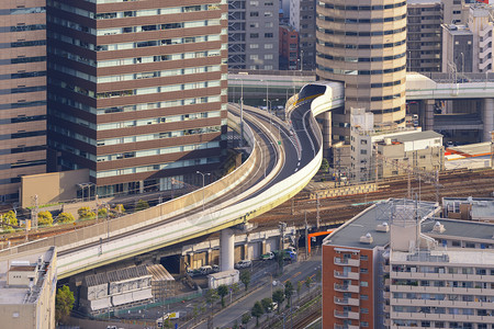 大阪天际直通高速公路日落时兴建本大阪落时图片