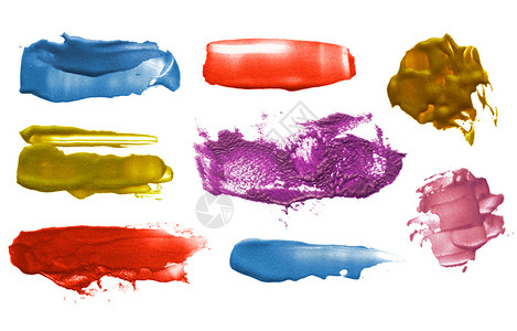 七彩油漆滴抽象的彩色笔纹颜收藏孤立背景