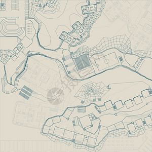 地图文档素材建筑和工程蓝图矢量地形利用灰色背景插画