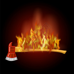 火焰线性光效燃烧火焰消防员Axe图标燃烧消防员图标背景