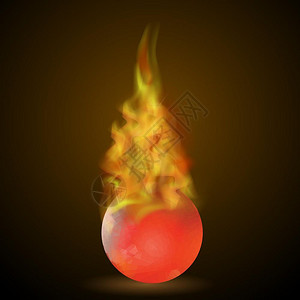 红球球燃烧的红球矢量设计元素插画
