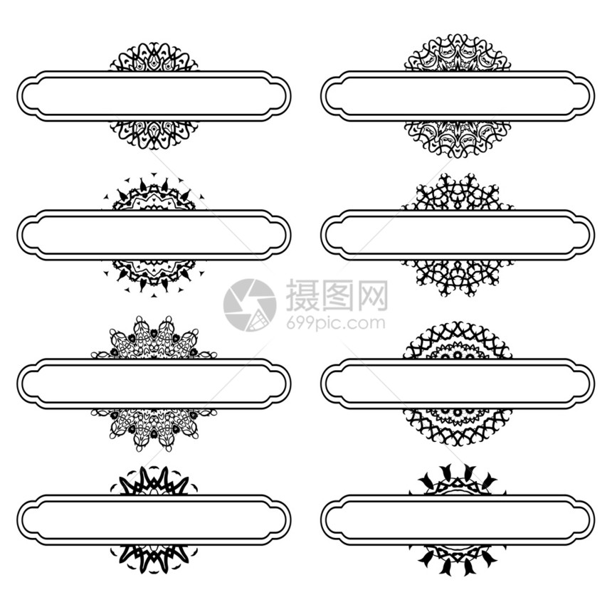 白色背景上隔开的一组不同面粉旧婚礼邀请函彩卡面粉框架集彩礼卡面粉框架集图片