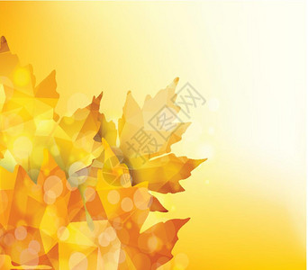 感恩节快乐有几何叶子的秋季背景图片