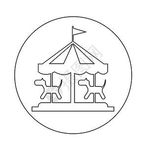 马戏团卡通光滑圆形图标背景
