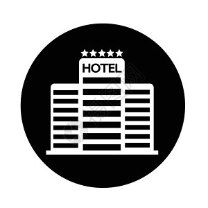 酒店矢量建筑酒店旅馆图标背景