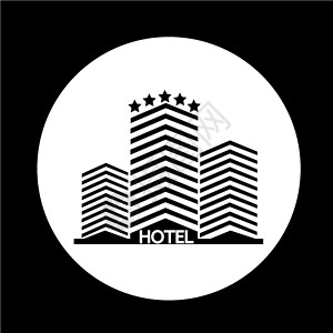 酒店符号酒店旅馆图标背景