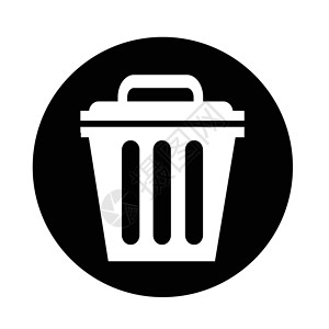 垃圾桶扁平图标回收站可图标背景