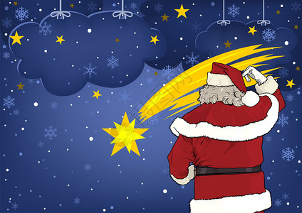 圣诞老人和星背景图片