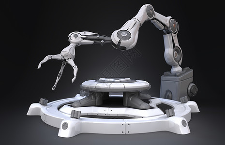 SciFi工业机器人臂工业机器人臂3D说明背景图片