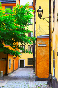 瑞典斯德哥尔摩GamlaStan区旧街照片图片