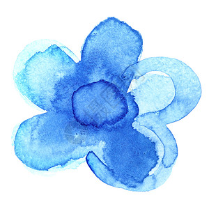 在白色背景上被孤立的画抽象蓝色花朵背景图片
