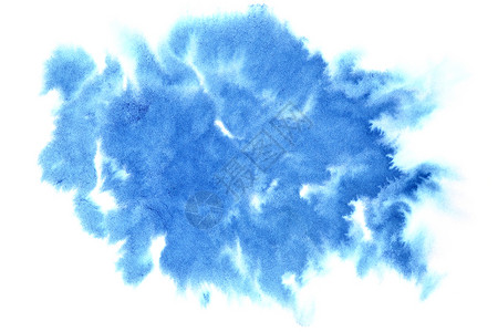 蓝色水彩云朵浅蓝色墨迹抽象背景背景