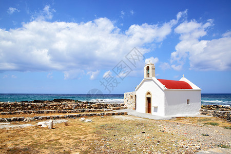 克里特岛Hersonissos传统希腊教堂图片