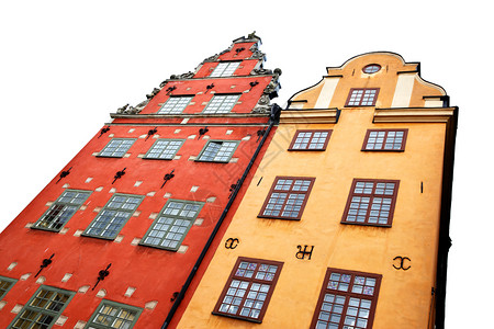 斯德哥尔摩两座最有名的家族在白色背景上被孤立图片