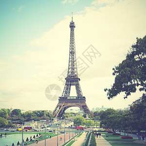 巴黎的埃菲尔铁塔Retro风格过滤图像图片