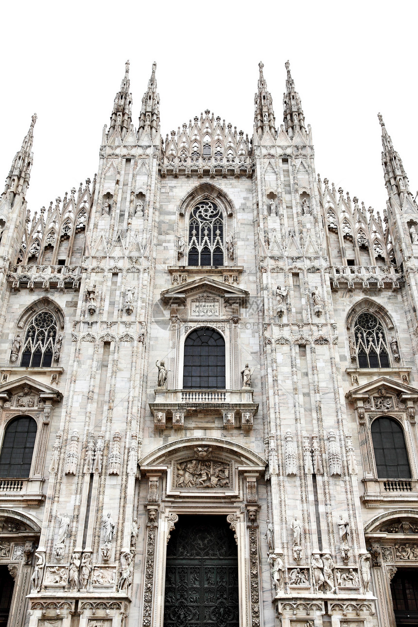 意大利米兰教堂DuomodiMilano的面部隔离白种人图片