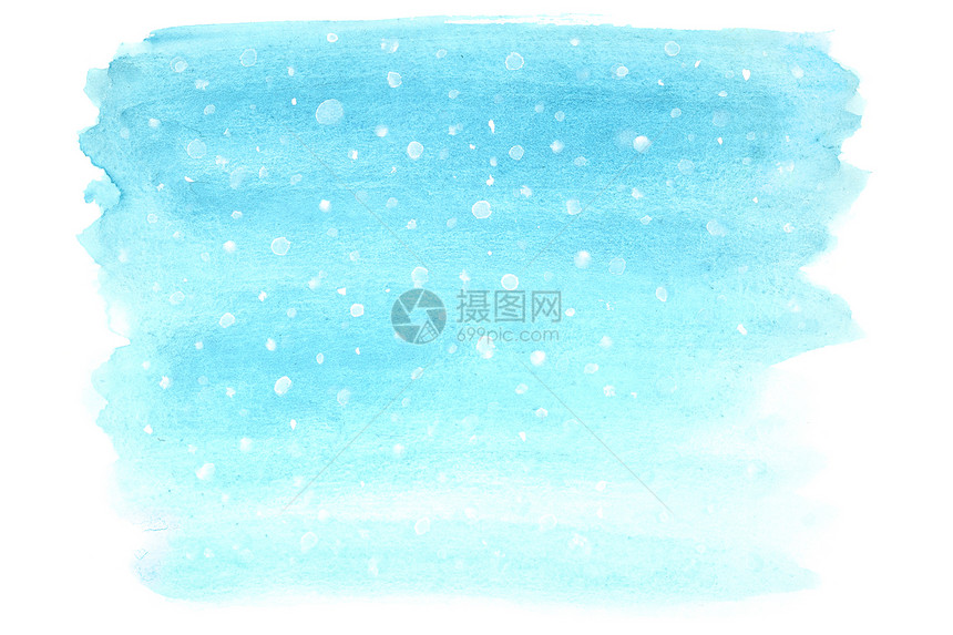 雪瀑冬季水彩色背景下雪图片